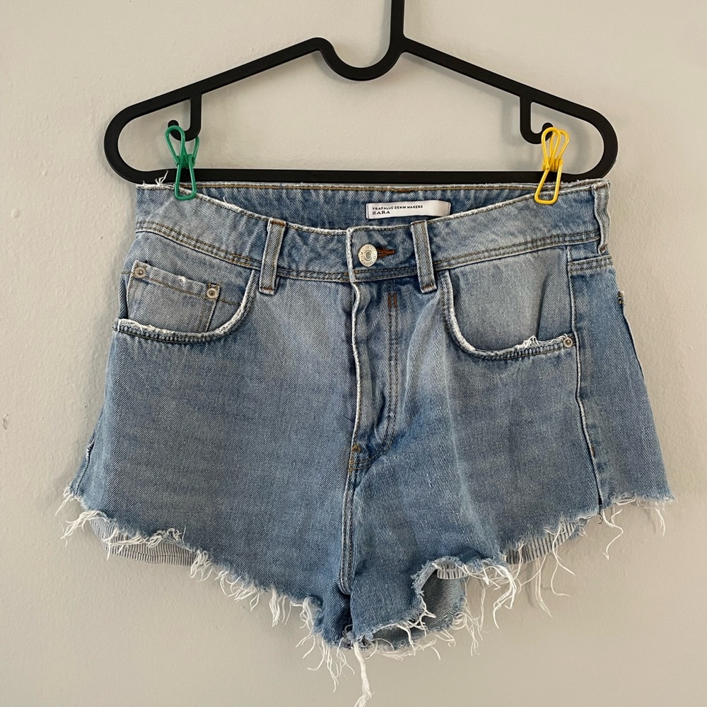 High rise zara denim shorts